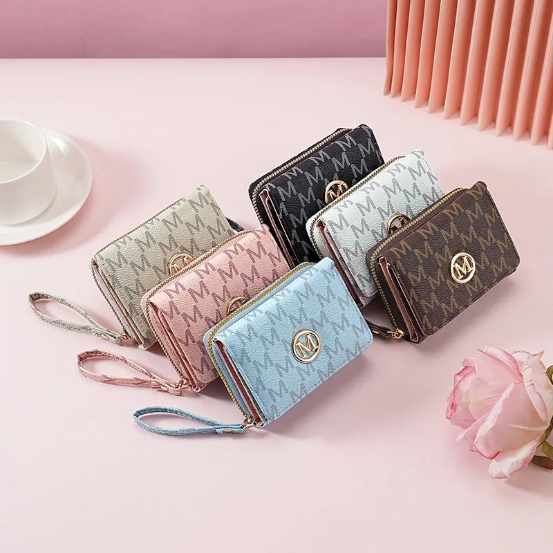 Women Bags With Wallet - Threefold Zipper Wallet with Letter Pattern,