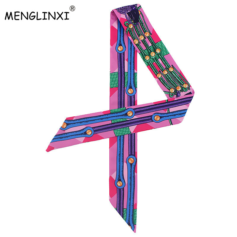 Women Bags Brands - New Chain Print Small Silk Scarf
