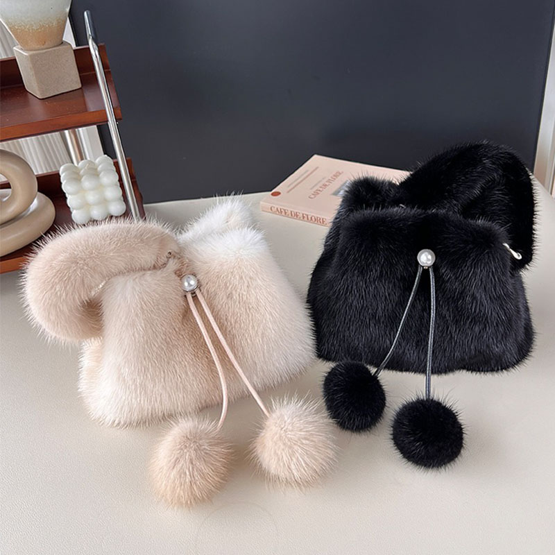 Y2K Real Mink Fur Handbag Wome - огляд і ціна Doctor Bag Leather